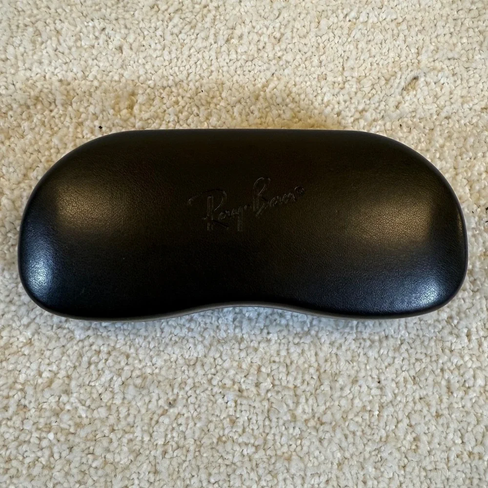 Ray Ban Eyeglasses Case Black with Cleaning Cloth and‎ Lens Care Kit